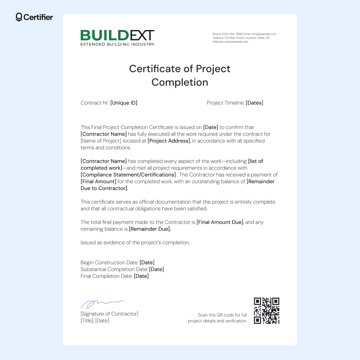 15 Construction Completion Certificate Templates 15 Construction Completion Certificate Templates