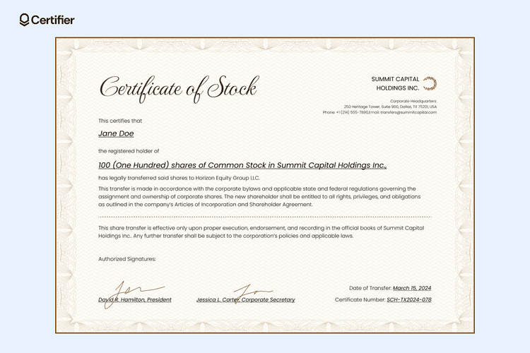 Free Stock Certificate Templates to Edit