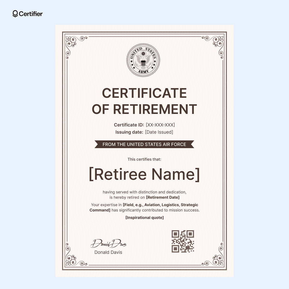 15 Editable Retirement Certificate Templates for Different Industries
