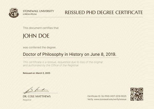 PHD Certificate Template – Editable Doctorate Degree Certificates Online