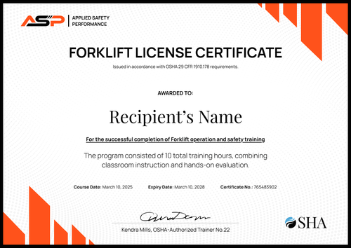 Forklift Certificate Template – Editable Online & PDF Download