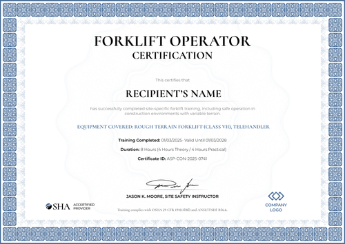 Image 10 for Forklift Certification Template
