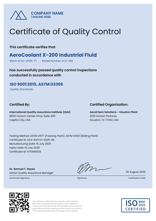 Certificate of Quality Templates – Free, Editable & Audit-Ready